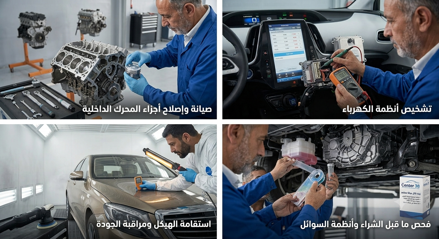 خدمات إصلاح المحرك وتشخيص كهرباء السيارات في مركز 38